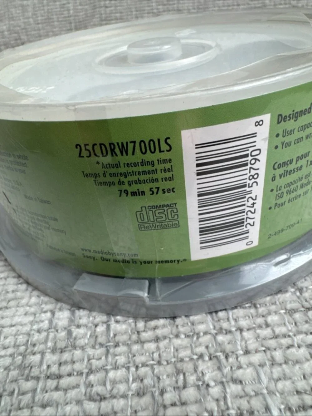 Sony CD-RW Rewritable Discs 25 Pack 700MB 80 Min 1x-4x New Sealed